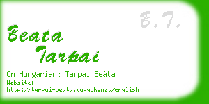 beata tarpai business card